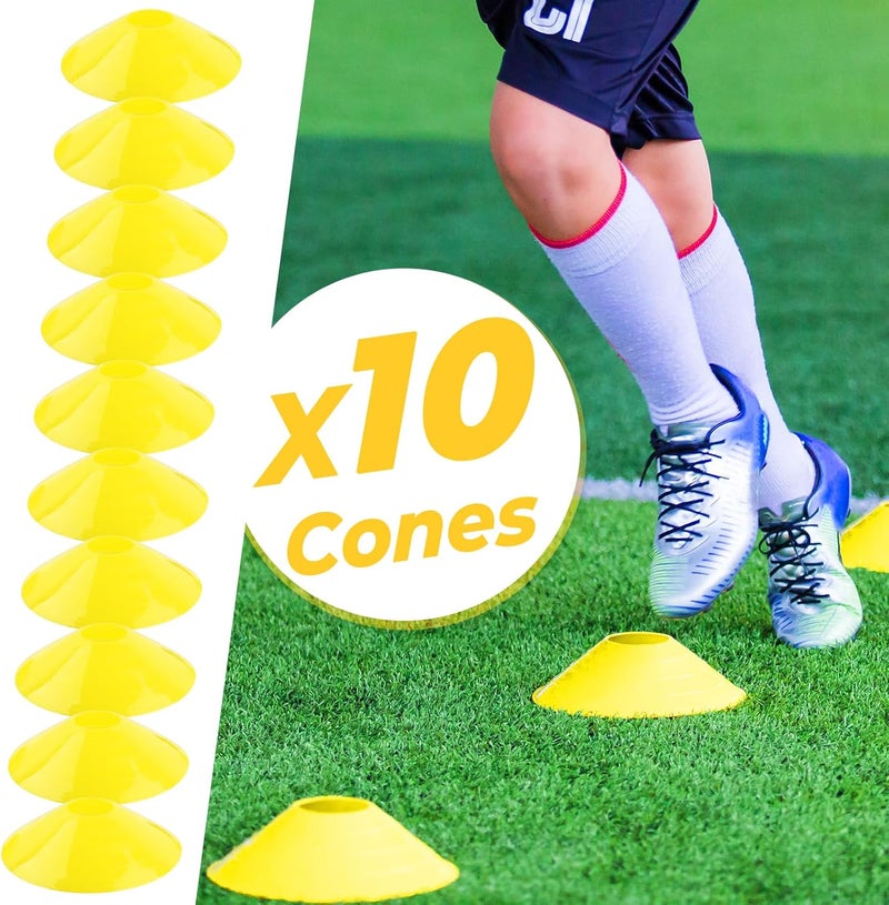 GHB Pro Agility Ladder Soccer Kick Trainer Set 20ft 12 Rung 10 Cones and 4 Stakes Speed Agility Football Training Equipment with Carrying Bag - Image 4